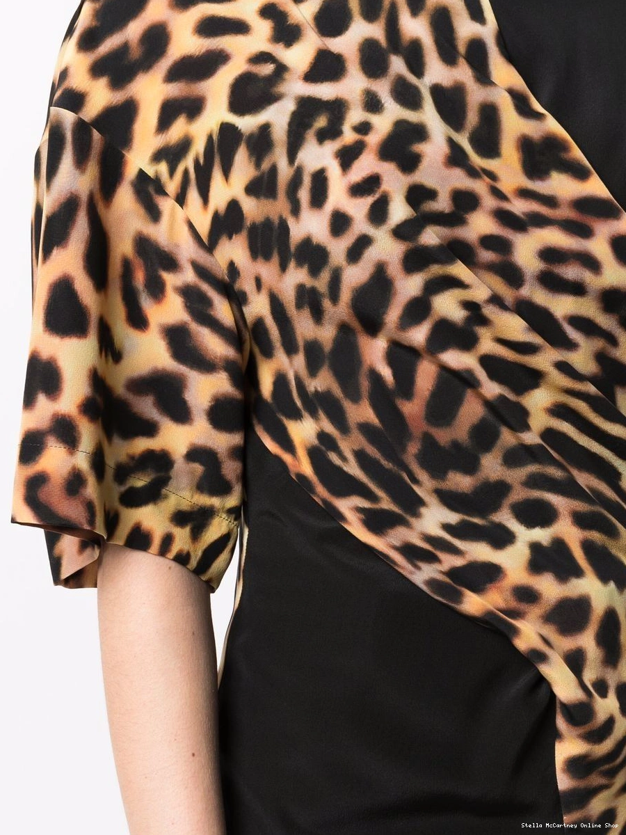 Cheap McCartney print T-shirt cheetah Women Stella panel 0423